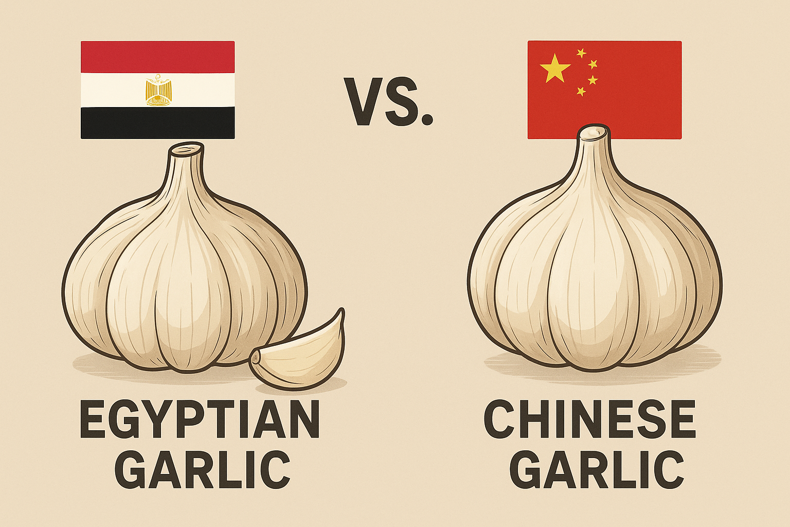 Egyptian vs Chinese garlic